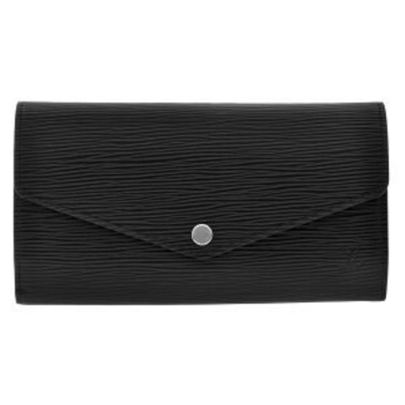 Louis Vuitton Epi Leather Portefeuille Sarah Noir Black Fold Long Black Wallet - Picture 1 of 9